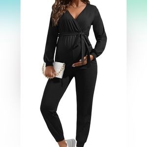 Black maternity romper